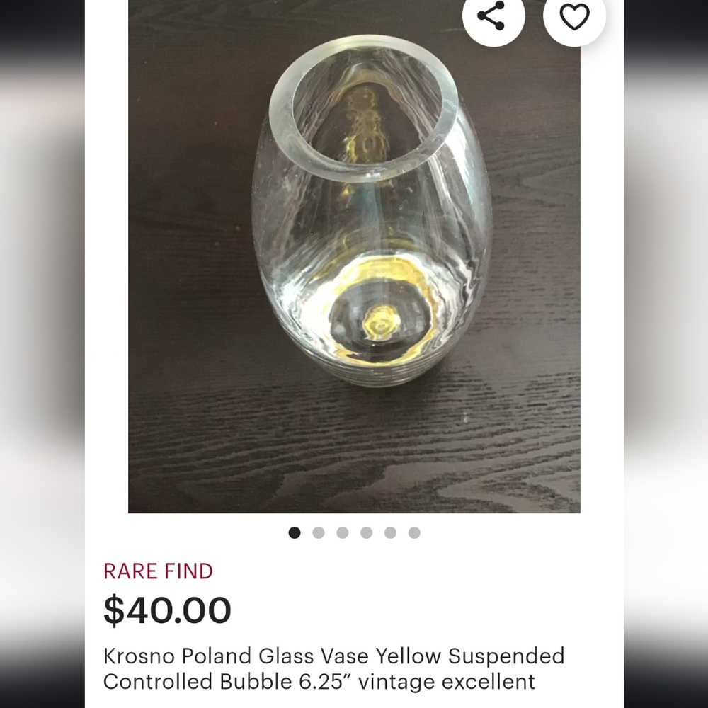 Vintage rare Krosno heavy leaded crystal vase perfect condition - Picture 9 of 11